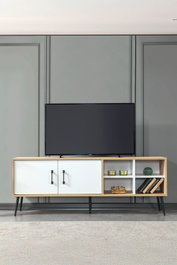 Hanah Home Şile 3611 Soporte para TV Roble Zafiro y Blanco